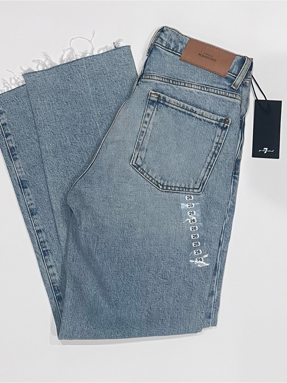 7 For All Mankind Light Blue Straight Leg Jeans NWT